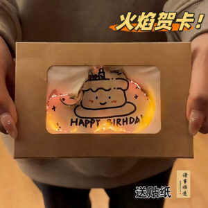 火焰贺卡diy手工燃烧划火柴生日快乐信封礼物生日信纸卡片仪式感